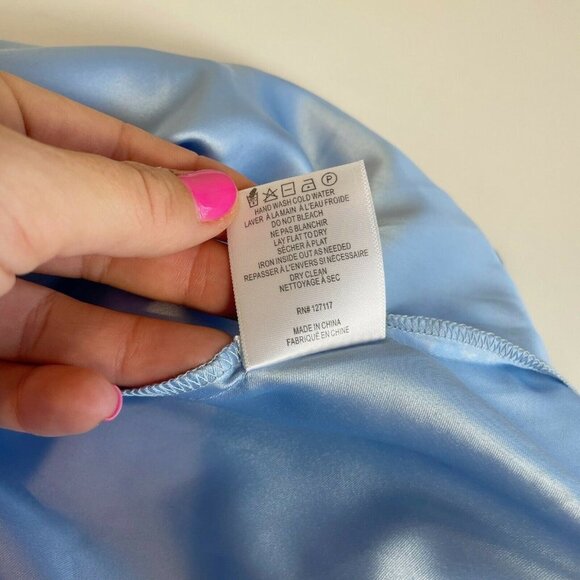 Badgley Mischka Womens Sleeveless Mini Bridesmaid Dress Blue S Mesh Floral NWT - Picture 7 of 10